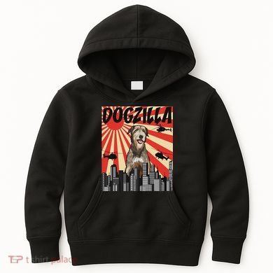 Funny Retro Japanese Dogzilla Irish Wolfhound Kids Hoodie