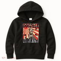 Funny Retro Japanese Dogzilla Irish Wolfhound Kids Hoodie thumb 0
