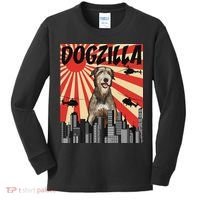Funny Retro Japanese Dogzilla Irish Wolfhound Kids Long Sleeve Shirt thumb 0