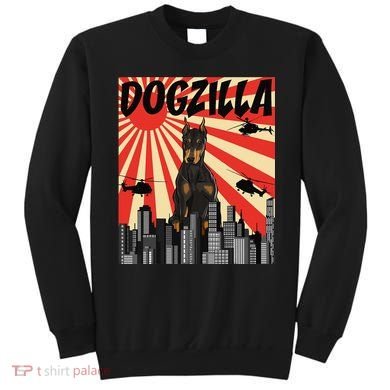 Funny Retro Japanese Dogzilla Doberman Pinscher Sweatshirt