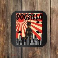 Funny Retro Japanese Dogzilla Doberman Pinscher Coaster thumb 0
