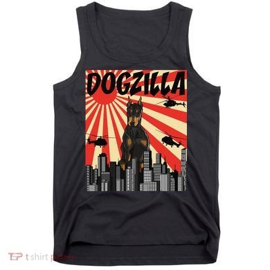 Funny Retro Japanese Dogzilla Doberman Pinscher Tank Top