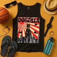 Funny Retro Japanese Dogzilla Doberman Pinscher Tank Top thumb 4