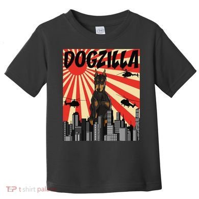 Funny Retro Japanese Dogzilla Doberman Pinscher Toddler T-Shirt