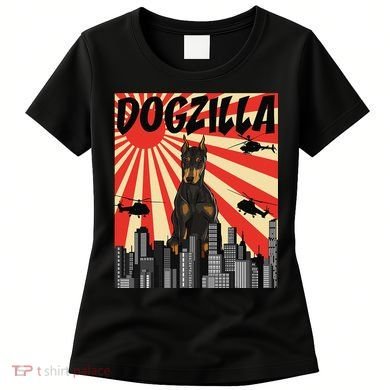 Funny Retro Japanese Dogzilla Doberman Pinscher Women's T-Shirt
