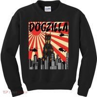 Funny Retro Japanese Dogzilla Doberman Pinscher Kids Sweatshirt thumb 0