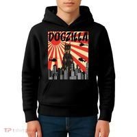 Funny Retro Japanese Dogzilla Doberman Pinscher Kids Hoodie thumb 4