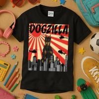 Funny Retro Japanese Dogzilla Doberman Pinscher Kids T-Shirt thumb 3