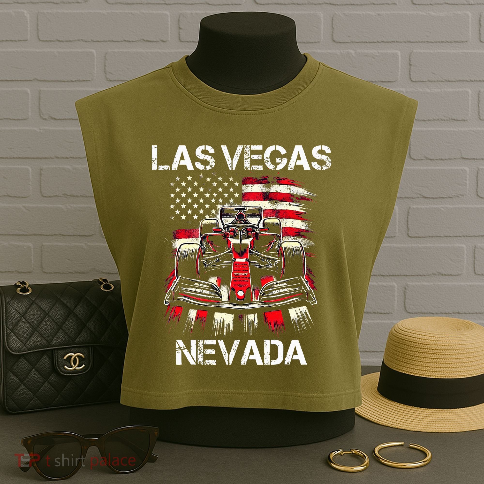 Formula Racing Las Vegas Nevada Circuit 2024 Grand Prix Garment-Dyed Women's Muscle Tee