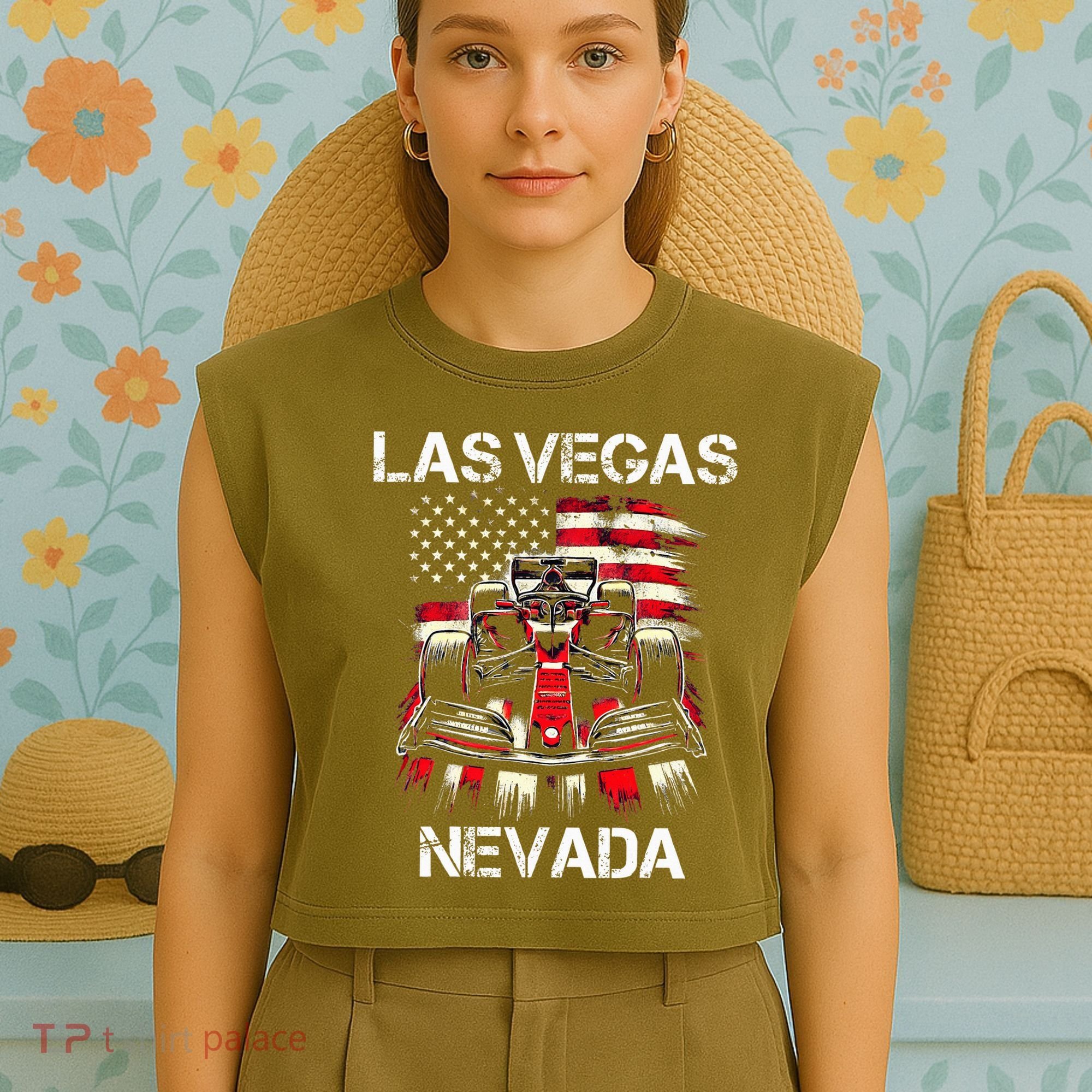 Formula Racing Las Vegas Nevada Circuit 2024 Grand Prix Garment-Dyed Women's Muscle Tee