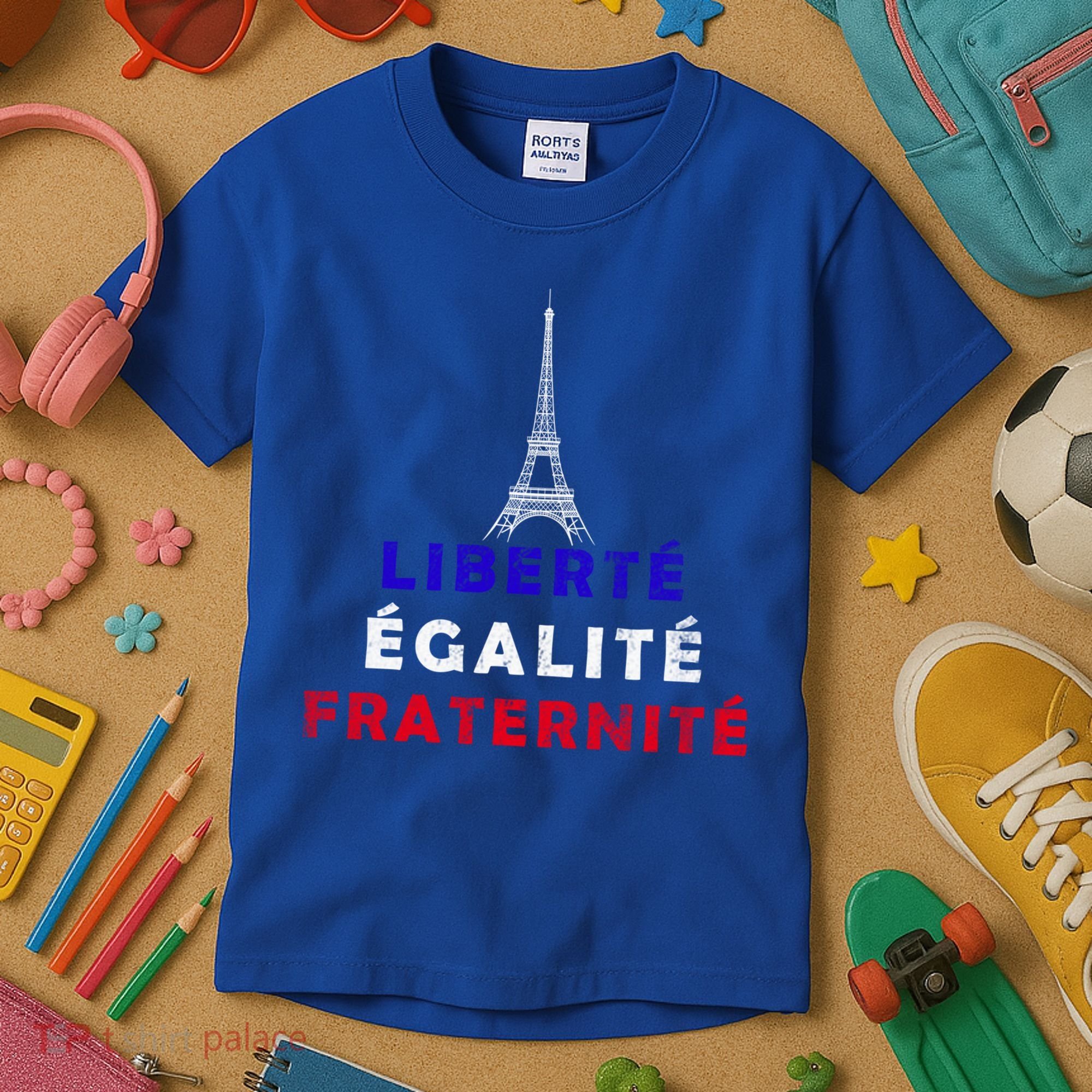 French Revolution Liberty Equality Fraternity Bastille Day Funny Gift Kids T-Shirt