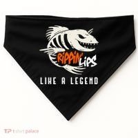 Fishing Rippin Lips Like A Legend Fish Bones USA-Made Doggie Bandana thumb 0