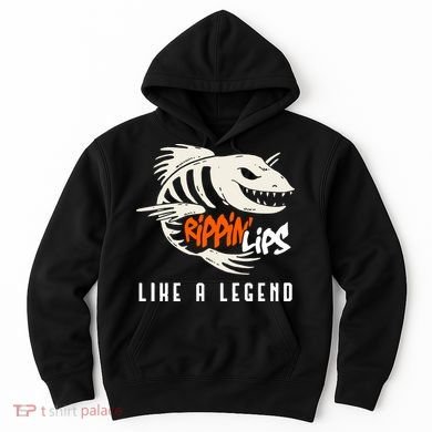Fishing Rippin Lips Like A Legend Fish Bones Hoodie