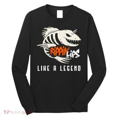 Fishing Rippin Lips Like A Legend Fish Bones Long Sleeve Shirt