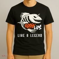 Fishing Rippin Lips Like A Legend Fish Bones T-Shirt thumb 3