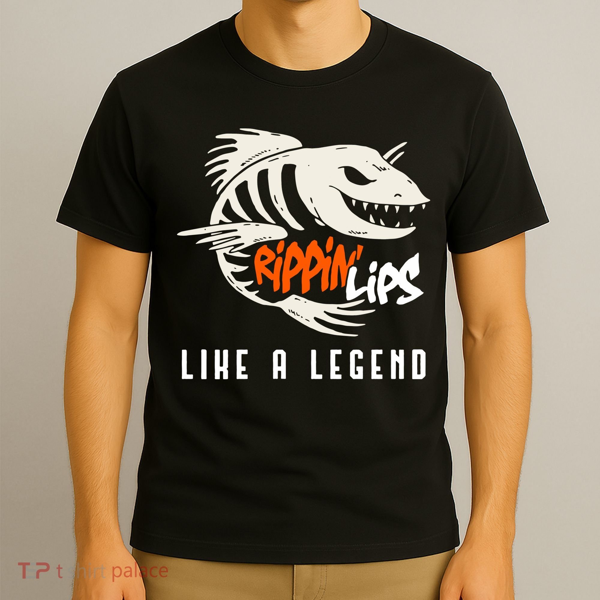 Fishing Rippin Lips Like A Legend Fish Bones T-Shirt