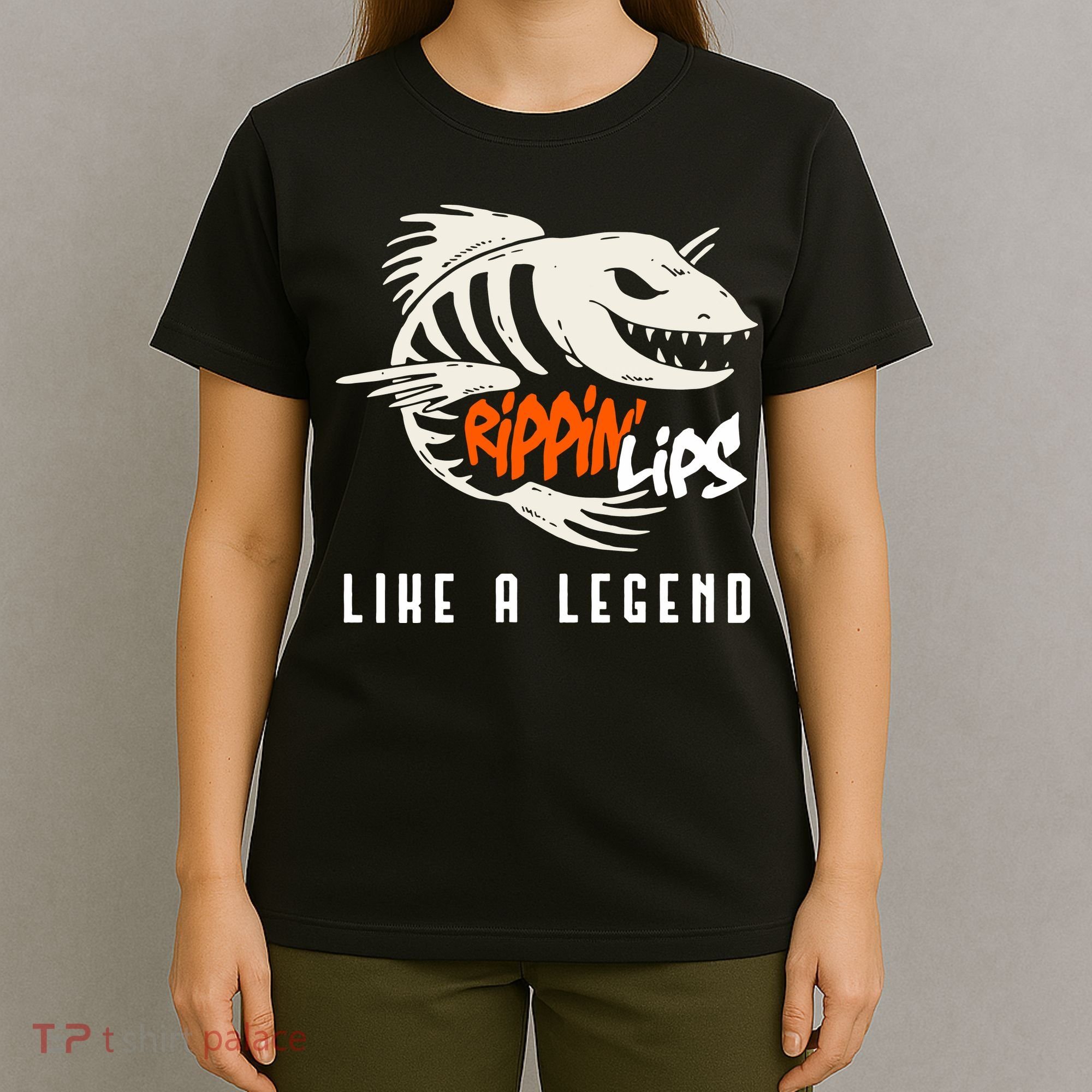 Fishing Rippin Lips Like A Legend Fish Bones T-Shirt