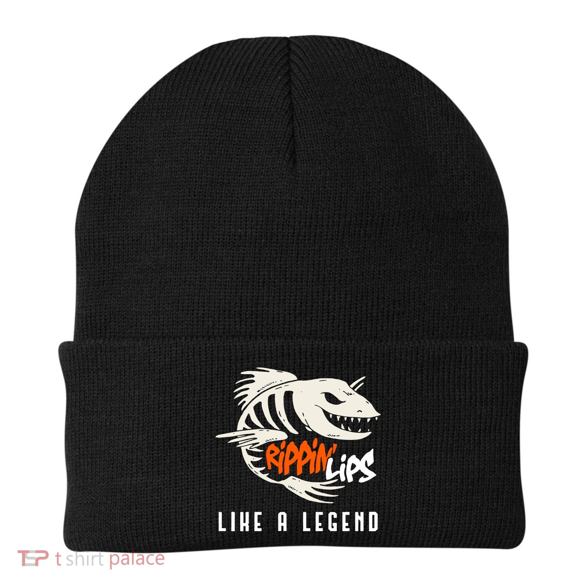 Fishing Rippin Lips Like A Legend Fish Bones Beanie