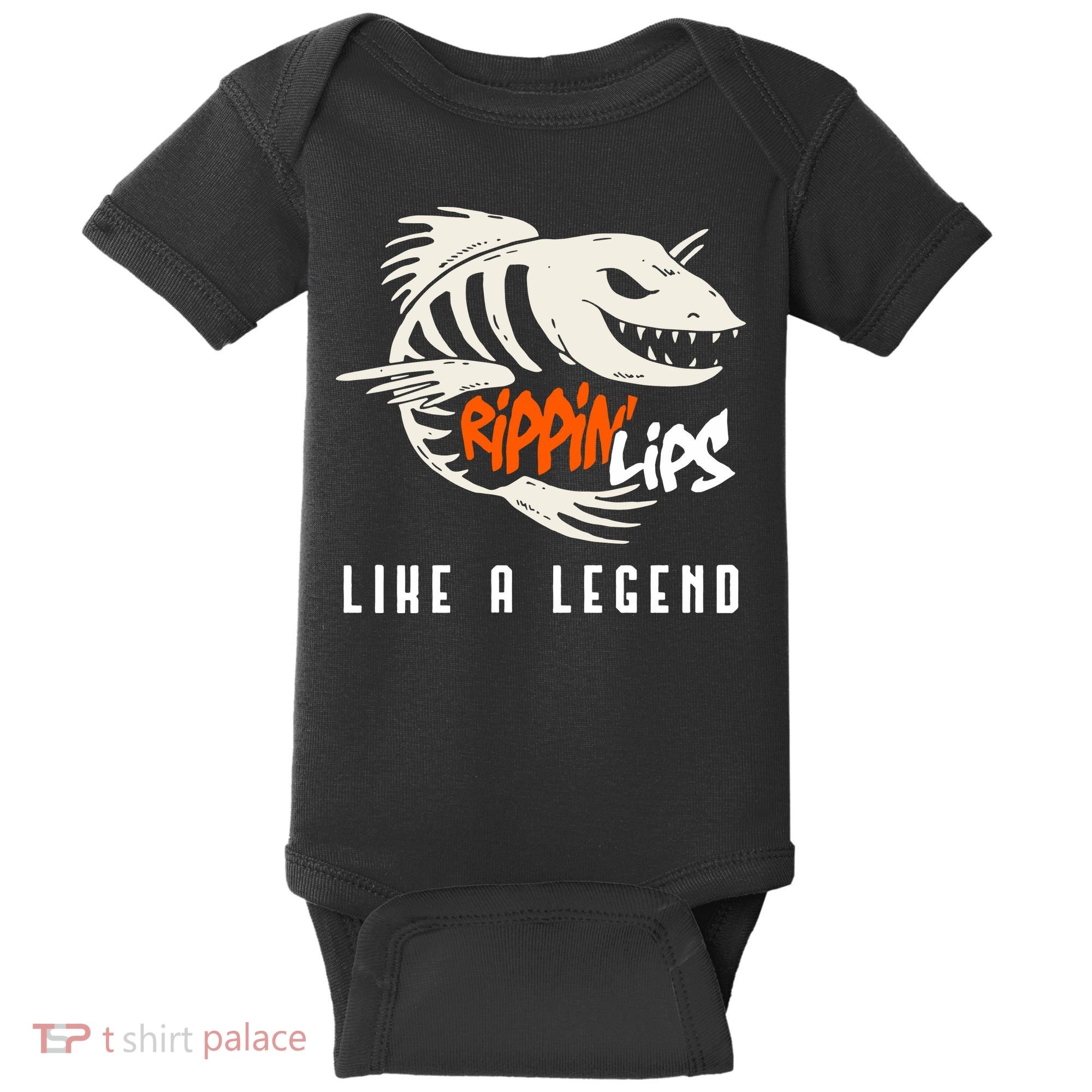 Fishing Rippin Lips Like A Legend Fish Bones Baby Bodysuit