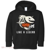 Fishing Rippin Lips Like A Legend Fish Bones Toddler Hoodie thumb 0