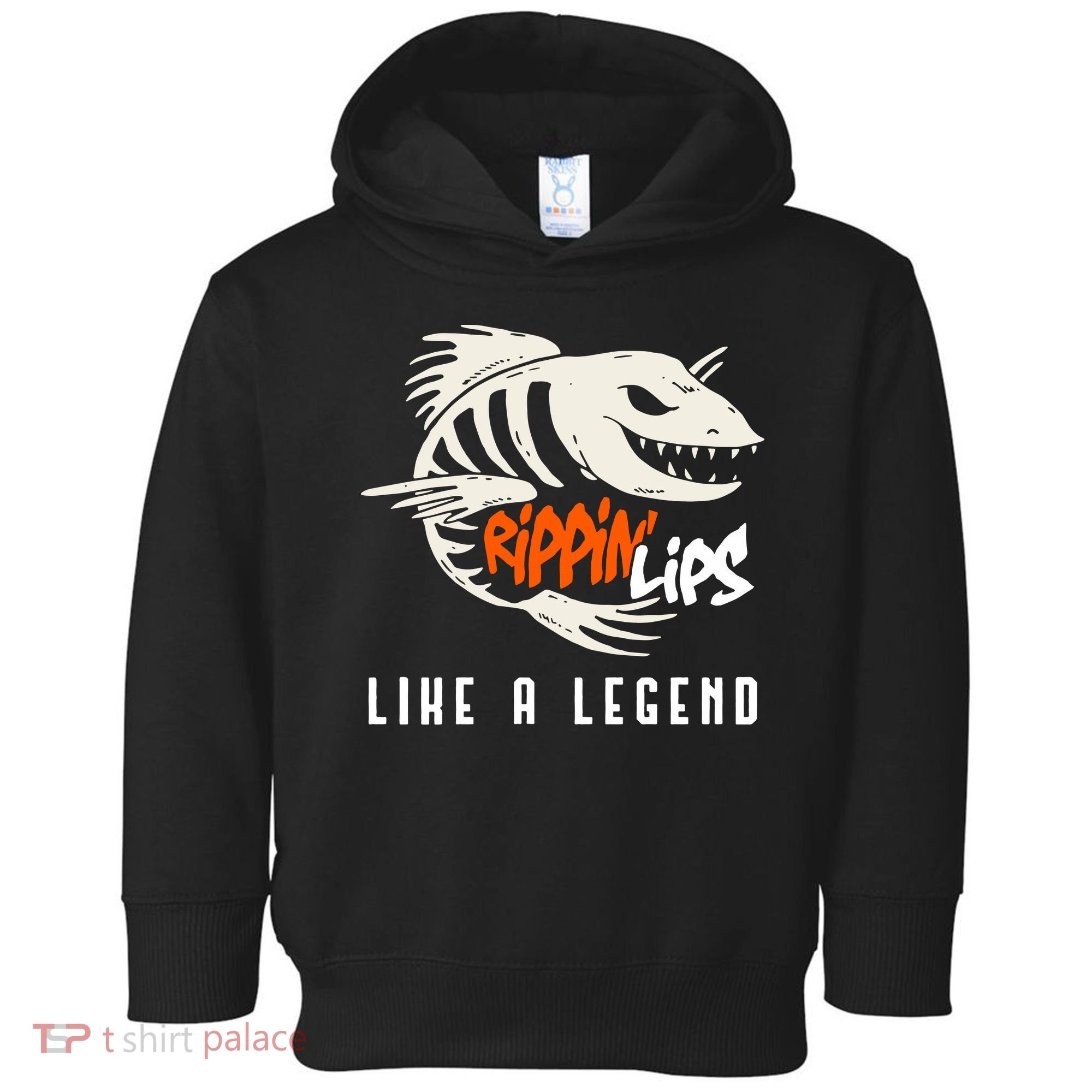 Fishing Rippin Lips Like A Legend Fish Bones Toddler Hoodie