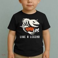 Fishing Rippin Lips Like A Legend Fish Bones Toddler T-Shirt thumb 2