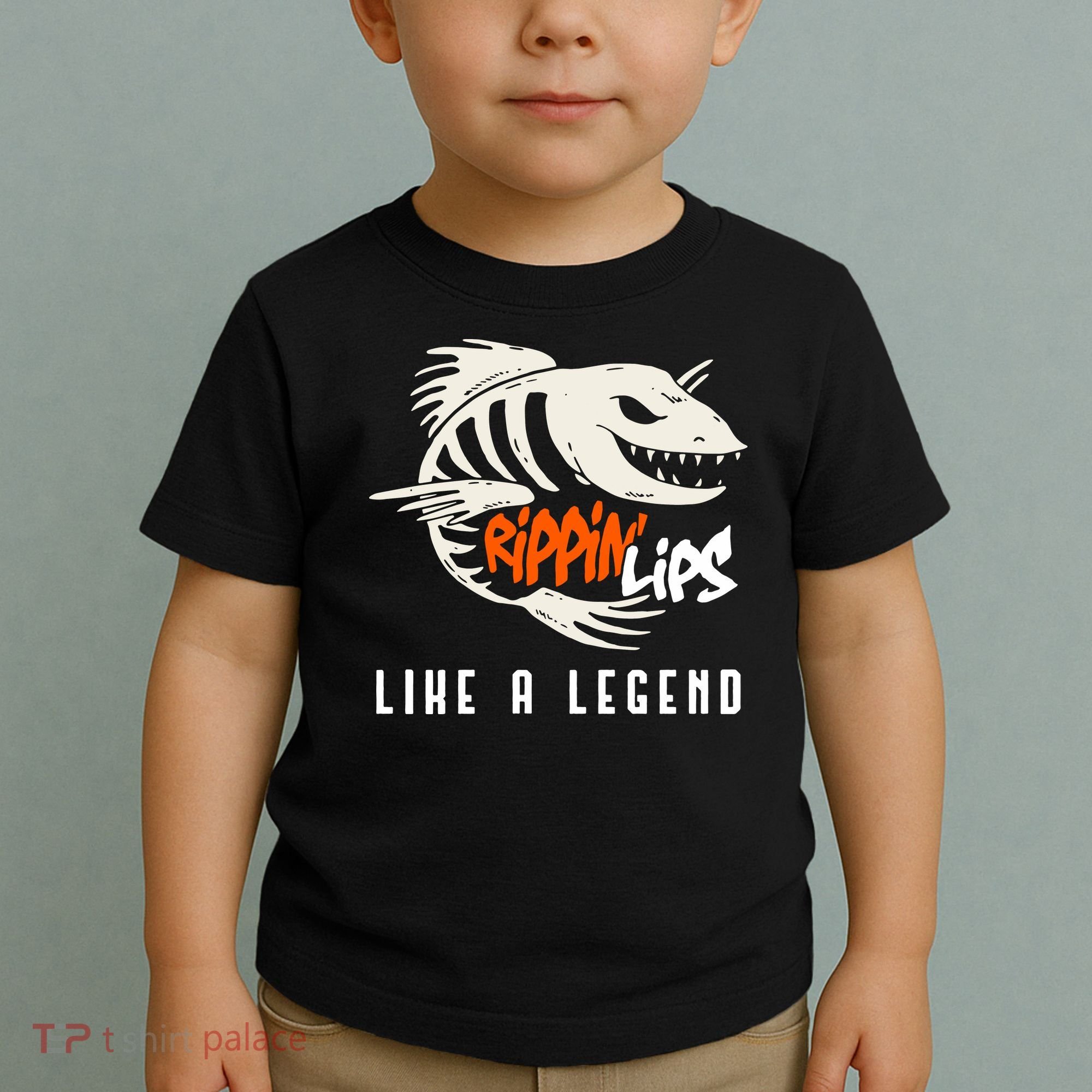 Fishing Rippin Lips Like A Legend Fish Bones Toddler T-Shirt