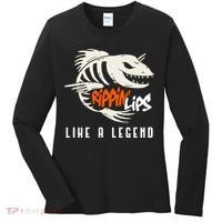 Fishing Rippin Lips Like A Legend Fish Bones Women's Long Sleeve Shirt thumb 0