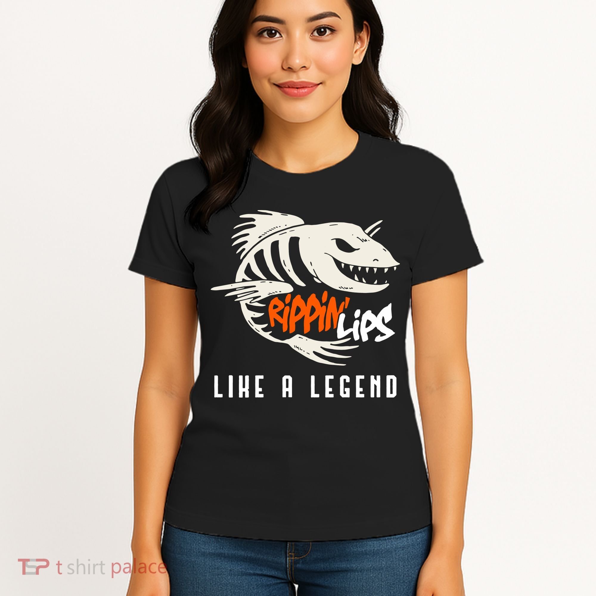 Fishing Rippin Lips Like A Legend Fish Bones Women's T-Shirt