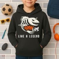 Fishing Rippin Lips Like A Legend Fish Bones Kids Hoodie thumb 2