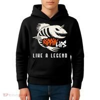 Fishing Rippin Lips Like A Legend Fish Bones Kids Hoodie thumb 4