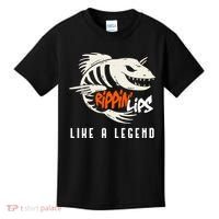 Fishing Rippin Lips Like A Legend Fish Bones Kids T-Shirt thumb 0