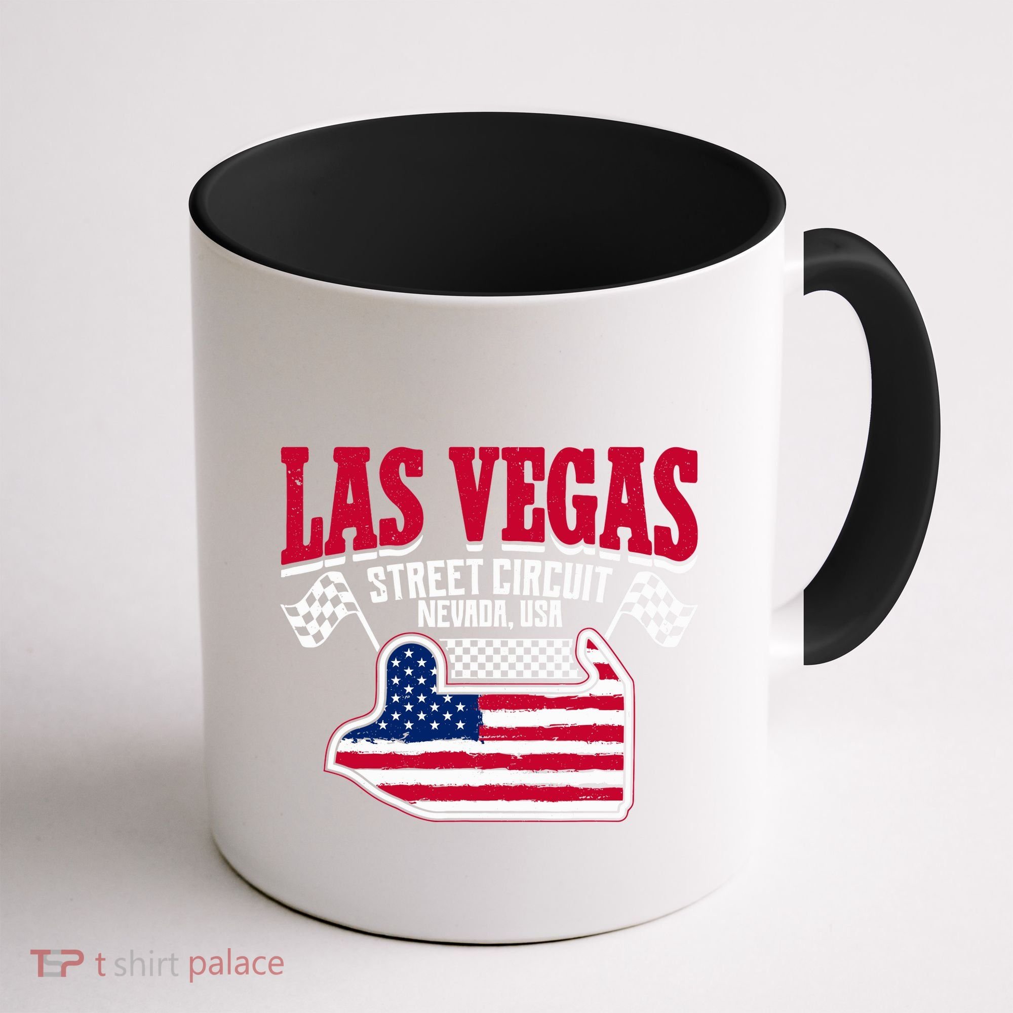 Formula Racing Las Vegas Circuit Open Wheel Car Usa Flag Coffee Mug