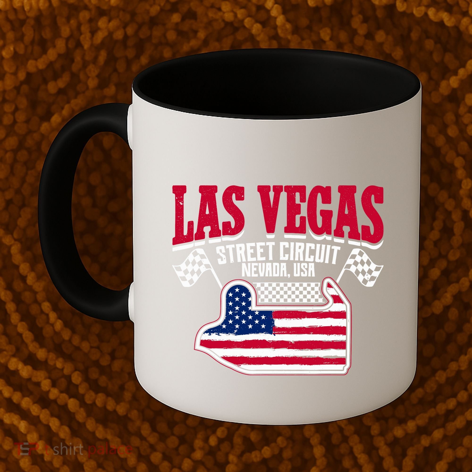 Formula Racing Las Vegas Circuit Open Wheel Car Usa Flag Coffee Mug