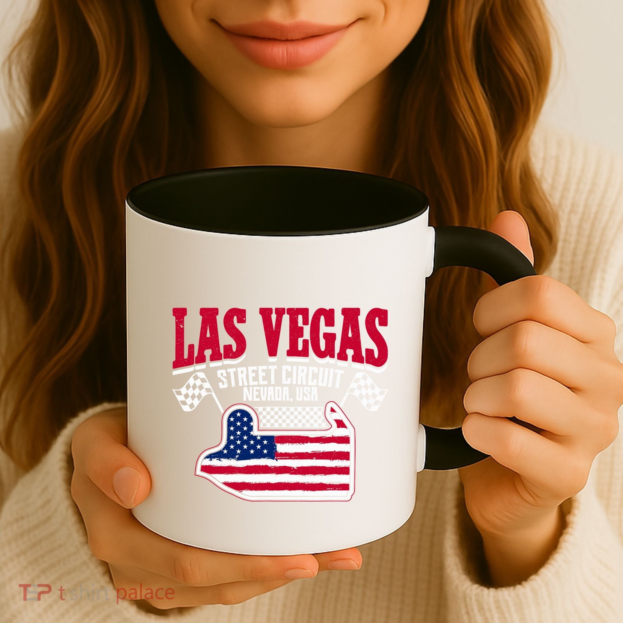 Formula Racing Las Vegas Circuit Open Wheel Car Usa Flag Coffee Mug