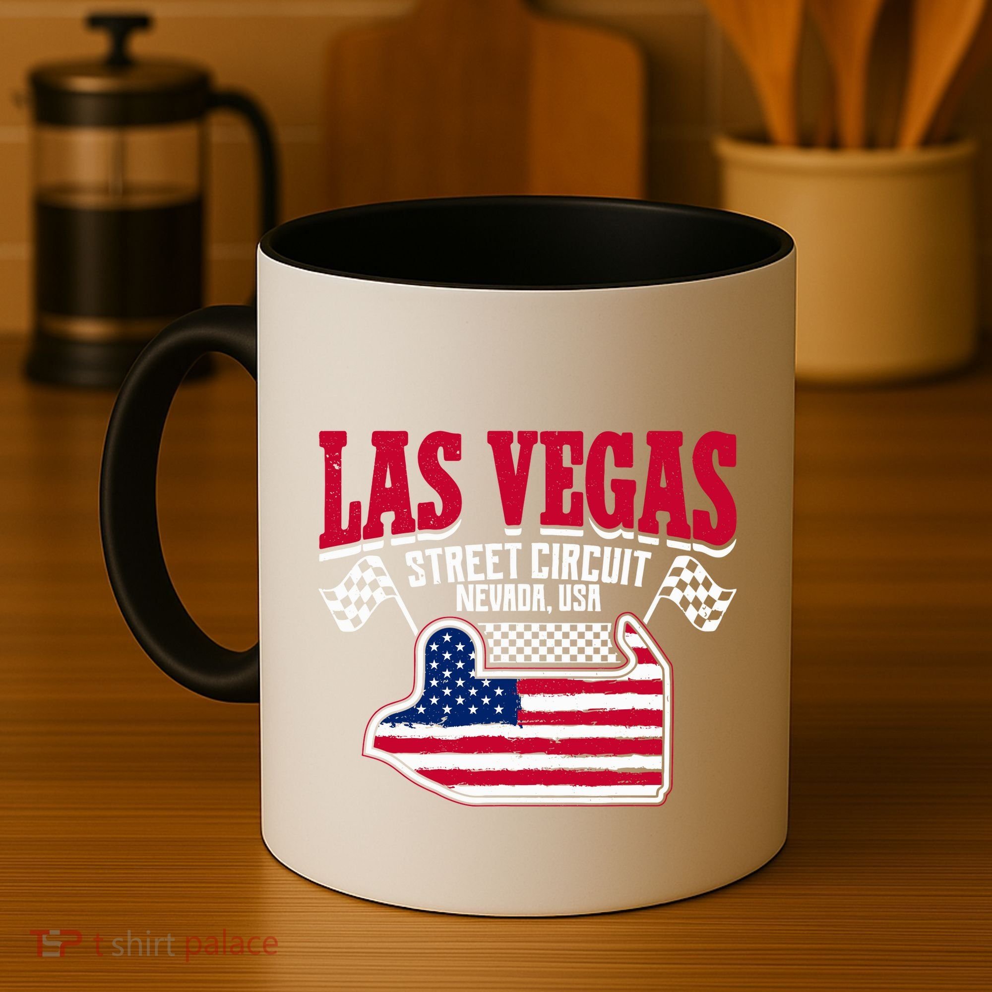 Formula Racing Las Vegas Circuit Open Wheel Car Usa Flag Coffee Mug