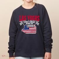Formula Racing Las Vegas Circuit Open Wheel Car Usa Flag Women's Sweatshirt thumb 0