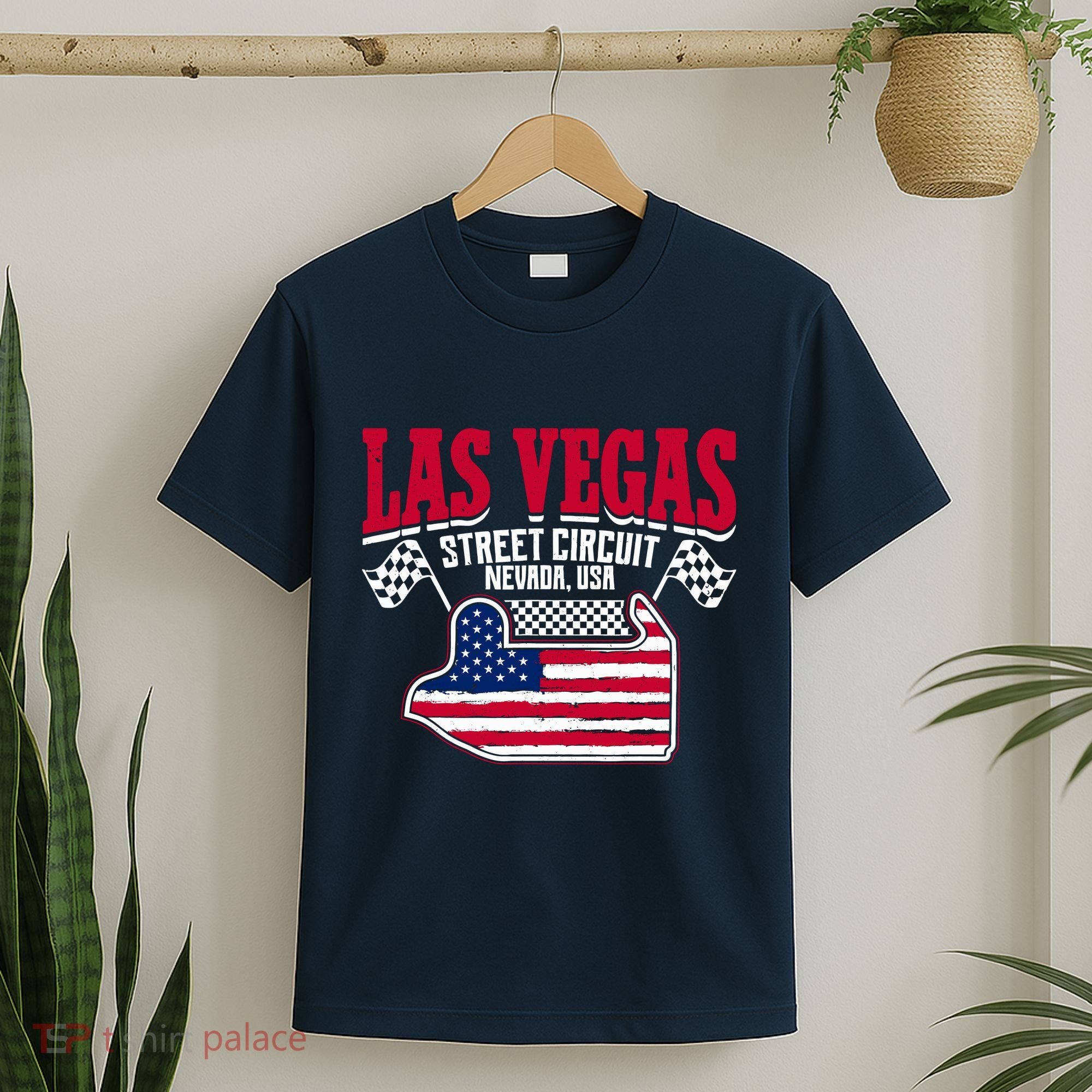 Formula Racing Las Vegas Circuit Open Wheel Car Usa Flag T-Shirt