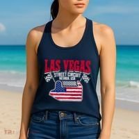 Formula Racing Las Vegas Circuit Open Wheel Car Usa Flag Women's Tank Top thumb 2