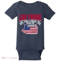 Formula Racing Las Vegas Circuit Open Wheel Car Usa Flag Baby Bodysuit thumb 0