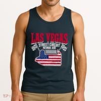 Formula Racing Las Vegas Circuit Open Wheel Car Usa Flag Tank Top thumb 3