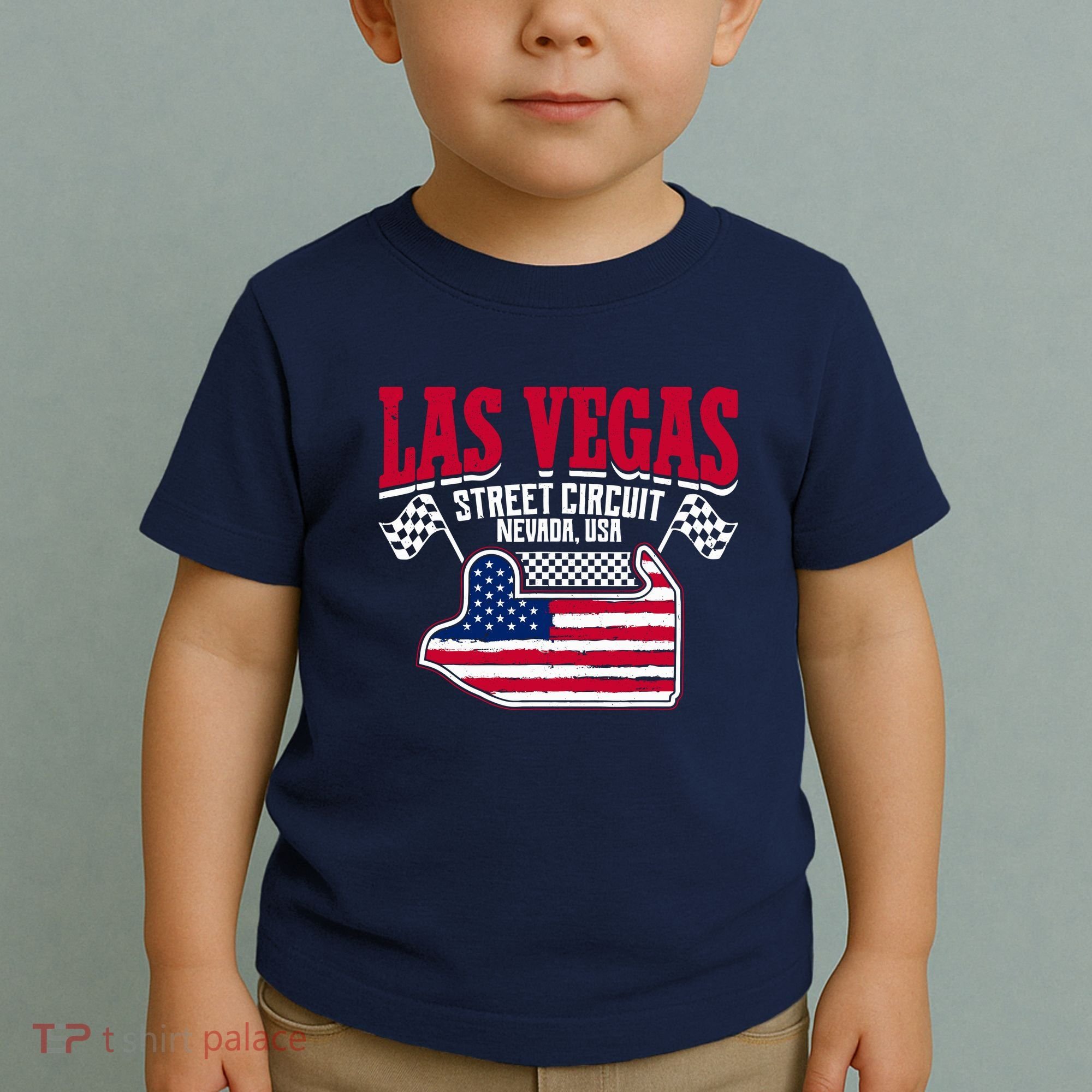 Formula Racing Las Vegas Circuit Open Wheel Car Usa Flag Toddler T-Shirt