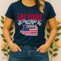 Formula Racing Las Vegas Circuit Open Wheel Car Usa Flag Women's T-Shirt thumb 2