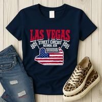 Formula Racing Las Vegas Circuit Open Wheel Car Usa Flag Women's T-Shirt thumb 3