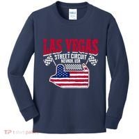Formula Racing Las Vegas Circuit Open Wheel Car Usa Flag Kids Long Sleeve Shirt thumb 0
