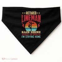 Funny Retired Lineman For Retirement Dad Grandpa USA-Made Doggie Bandana thumb 0