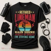 Funny Retired Lineman For Retirement Dad Grandpa Cooling Performance Crew T-Shirt thumb 3