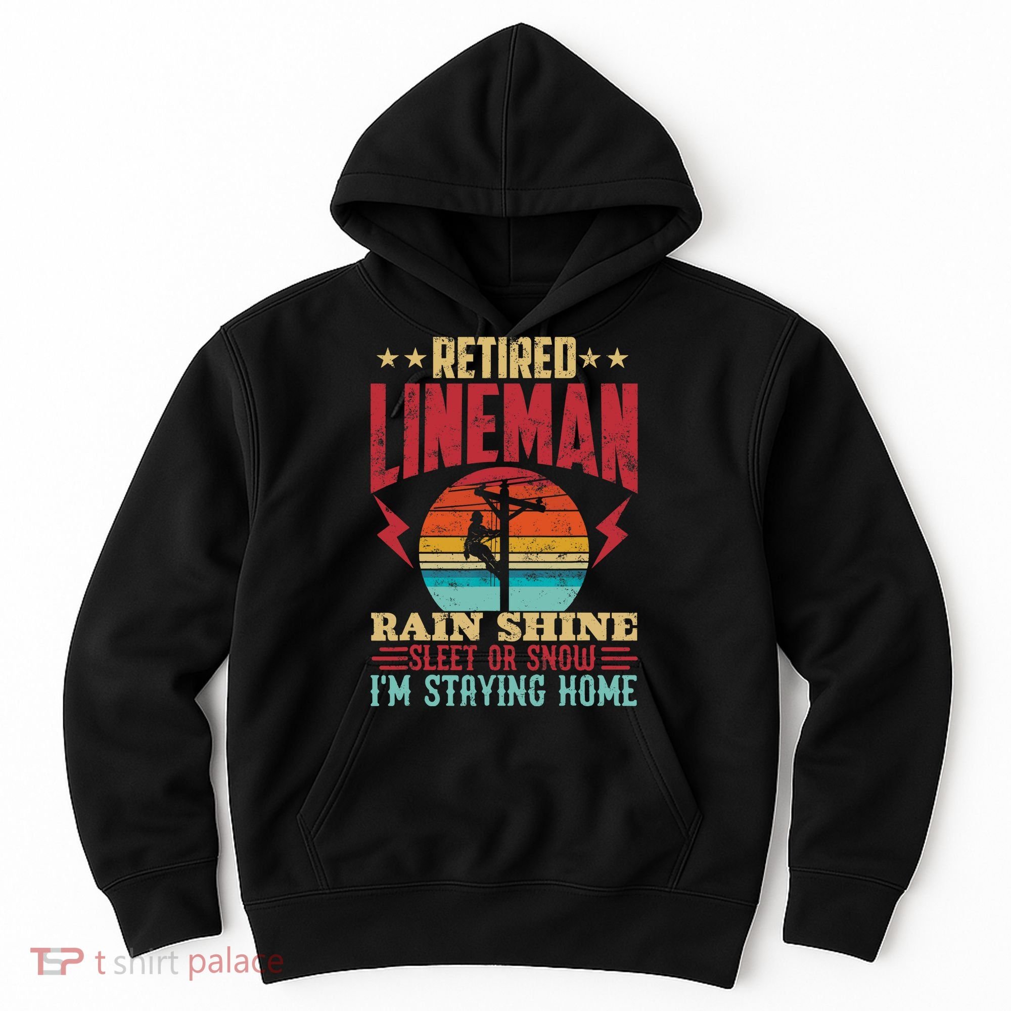 Funny Retired Lineman For Retirement Dad Grandpa Hoodie