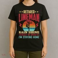 Funny Retired Lineman For Retirement Dad Grandpa T-Shirt thumb 4
