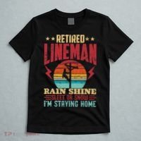 Funny Retired Lineman For Retirement Dad Grandpa T-Shirt thumb 5